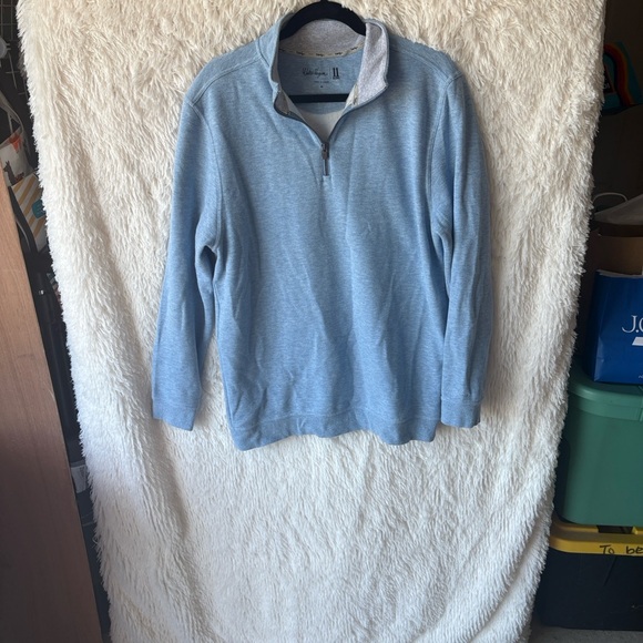 Walter Hagen Men's Sky Blue Zip-Up Sweater - Picture 1 of 9